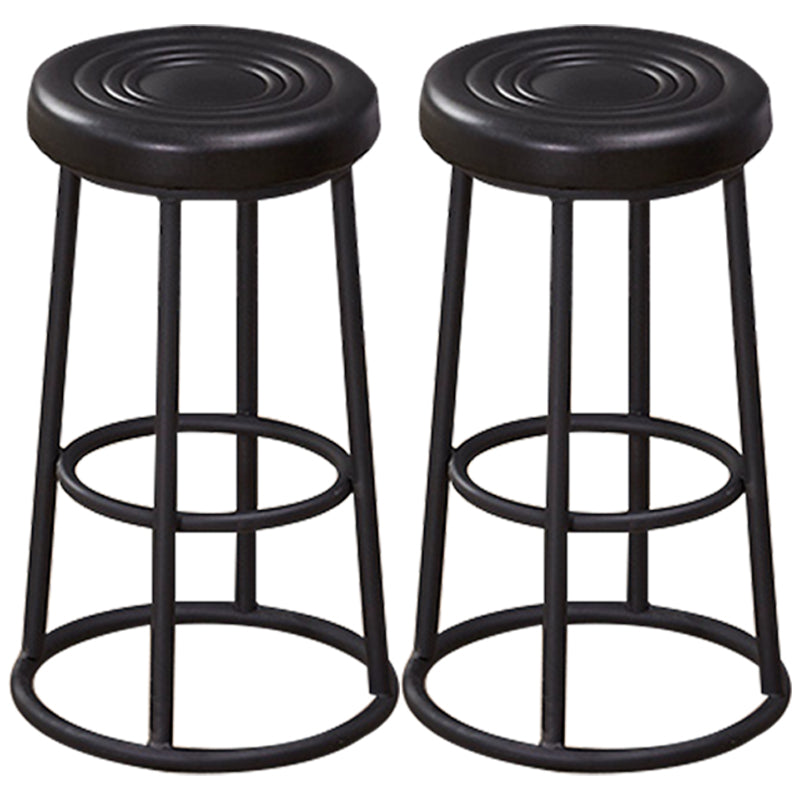 Industrial Armless Backless Counter Stool Steel Cashier Bar Stool with Pedal