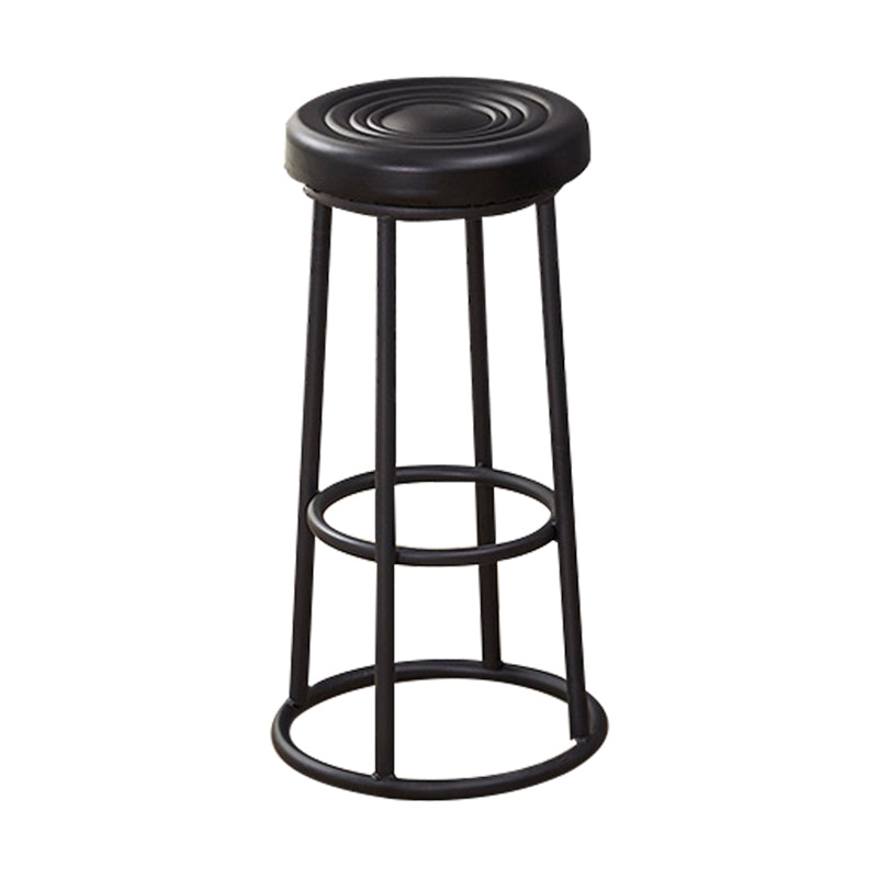 Industrial Armless Backless Counter Stool Steel Cashier Bar Stool with Pedal