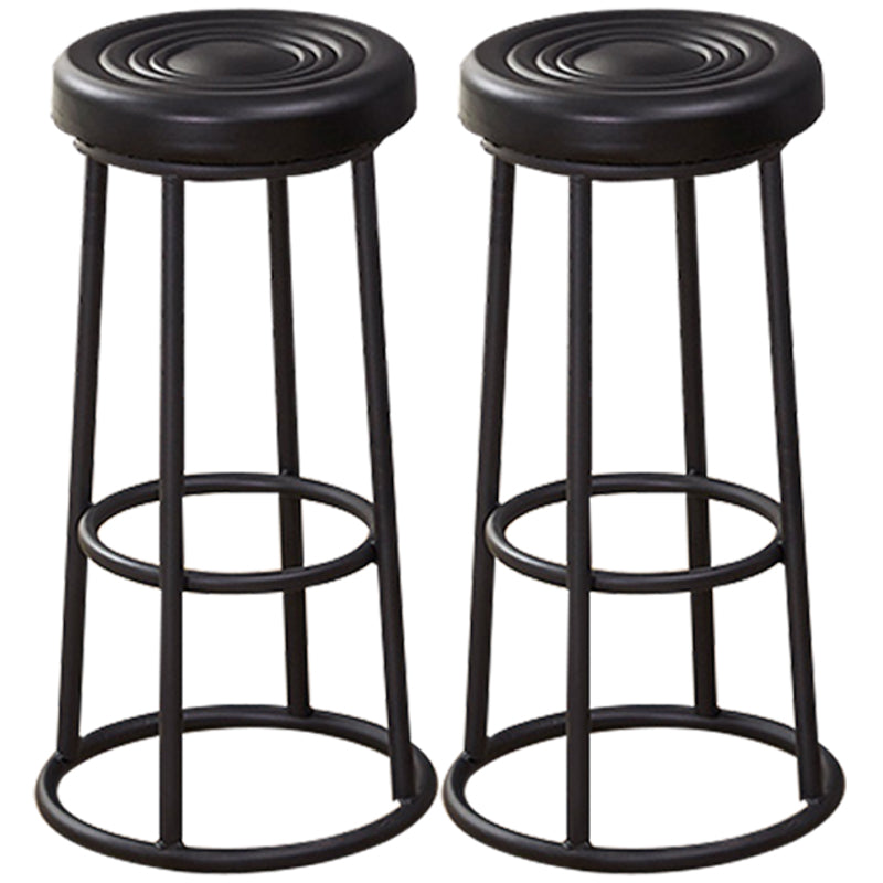 Industrial Armless Backless Counter Stool Steel Cashier Bar Stool with Pedal