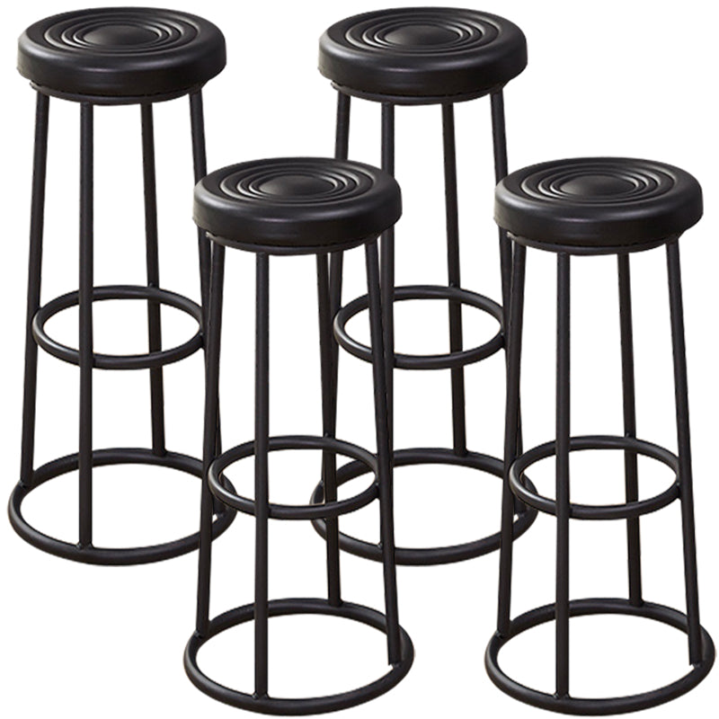 Industrial Armless Backless Counter Stool Steel Cashier Bar Stool with Pedal