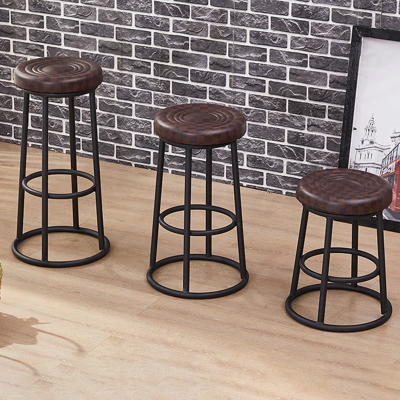 Industrial Armless Backless Counter Stool Steel Cashier Bar Stool with Pedal