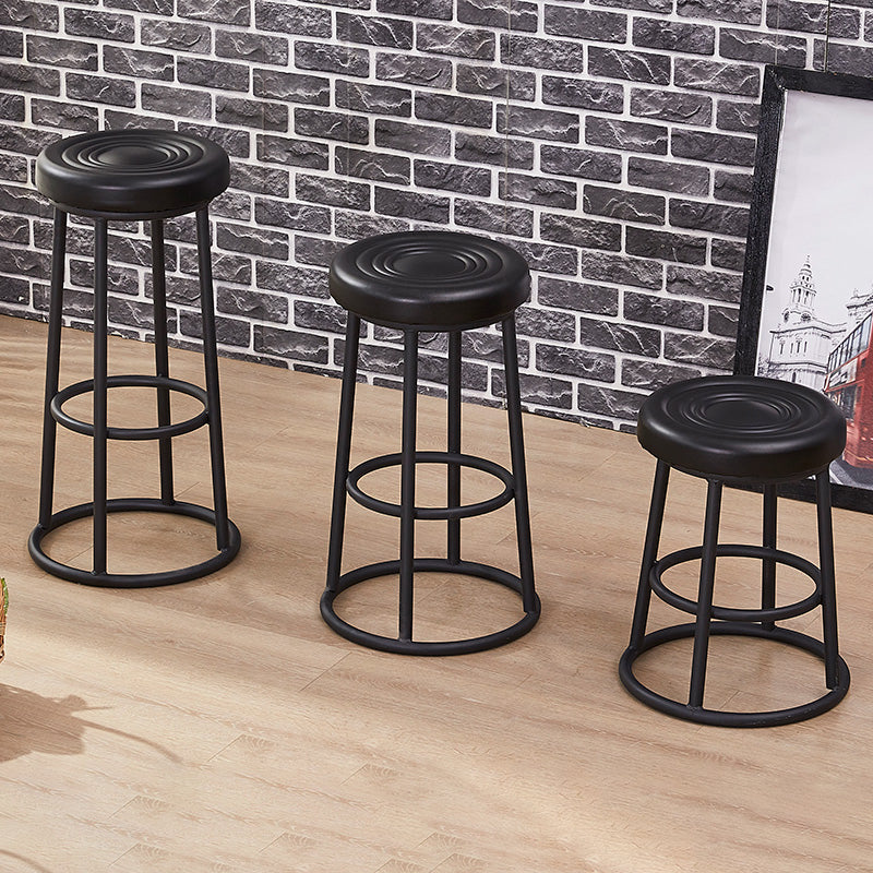 Industrial Armless Backless Counter Stool Steel Cashier Bar Stool with Pedal