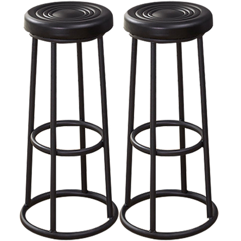 Industrial Armless Backless Counter Stool Steel Cashier Bar Stool with Pedal