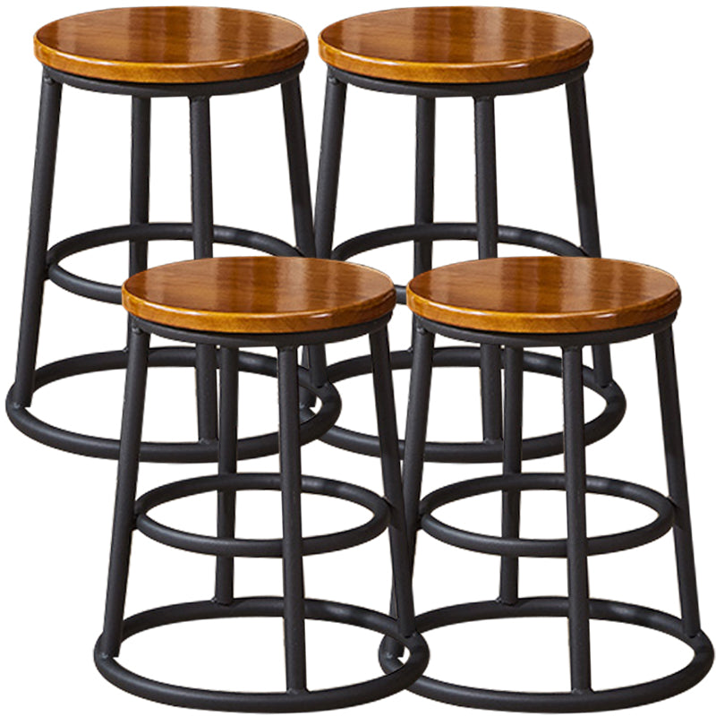 Industrial Armless Backless Counter Stool Steel Cashier Bar Stool with Pedal