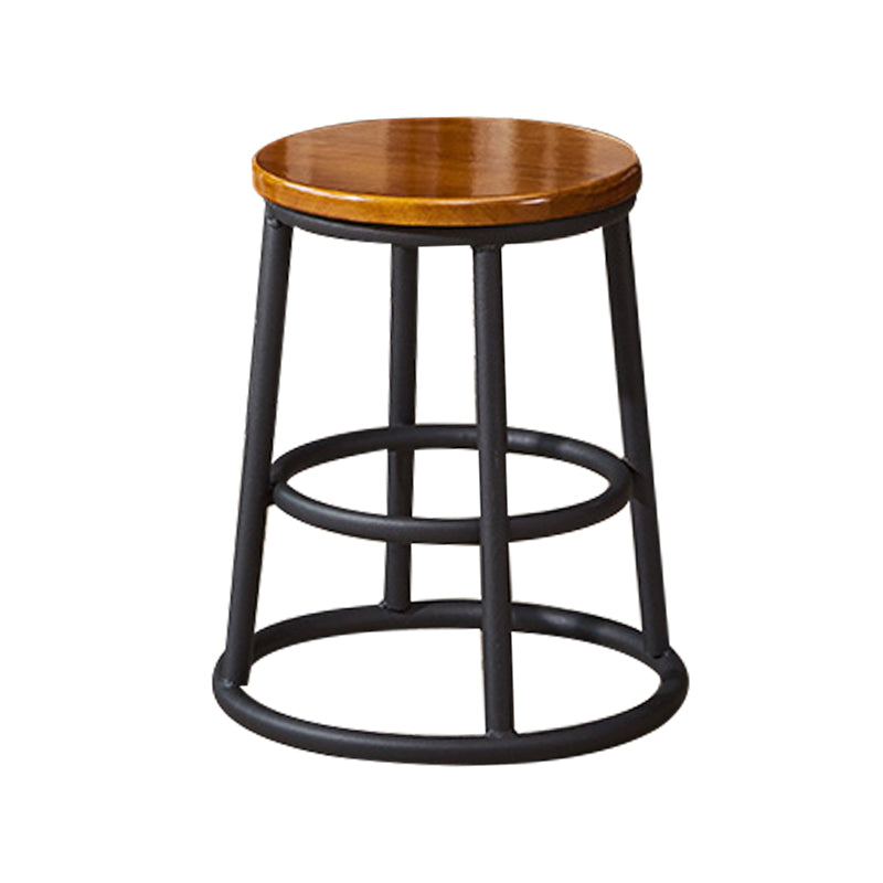 Industrial Armless Backless Counter Stool Steel Cashier Bar Stool with Pedal