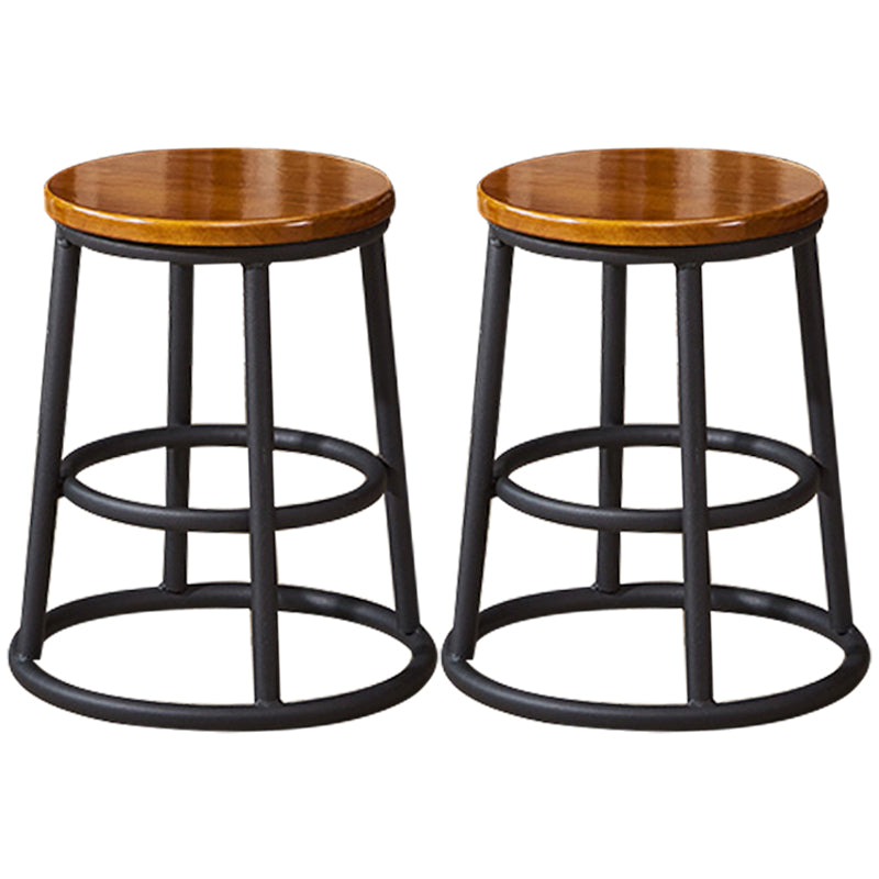 Industrial Armless Backless Counter Stool Steel Cashier Bar Stool with Pedal