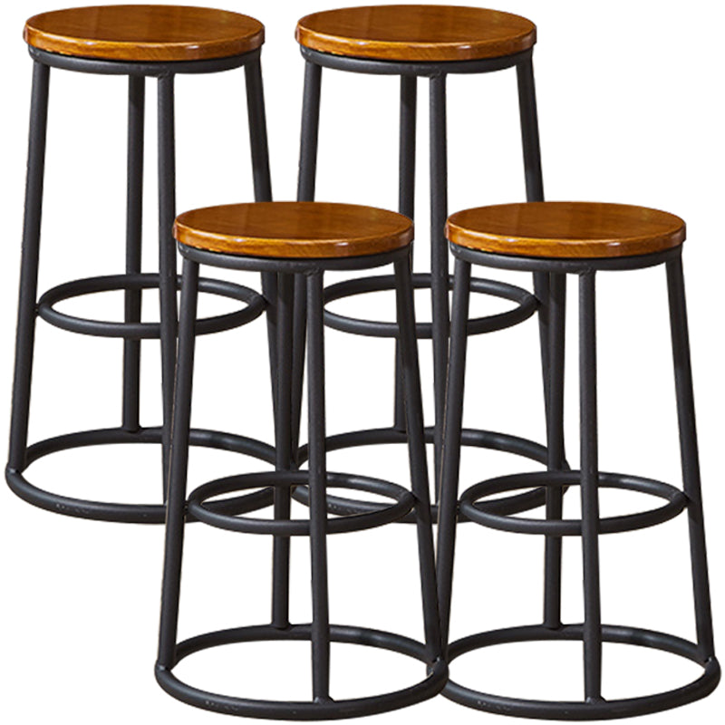 Industrial Armless Backless Counter Stool Steel Cashier Bar Stool with Pedal