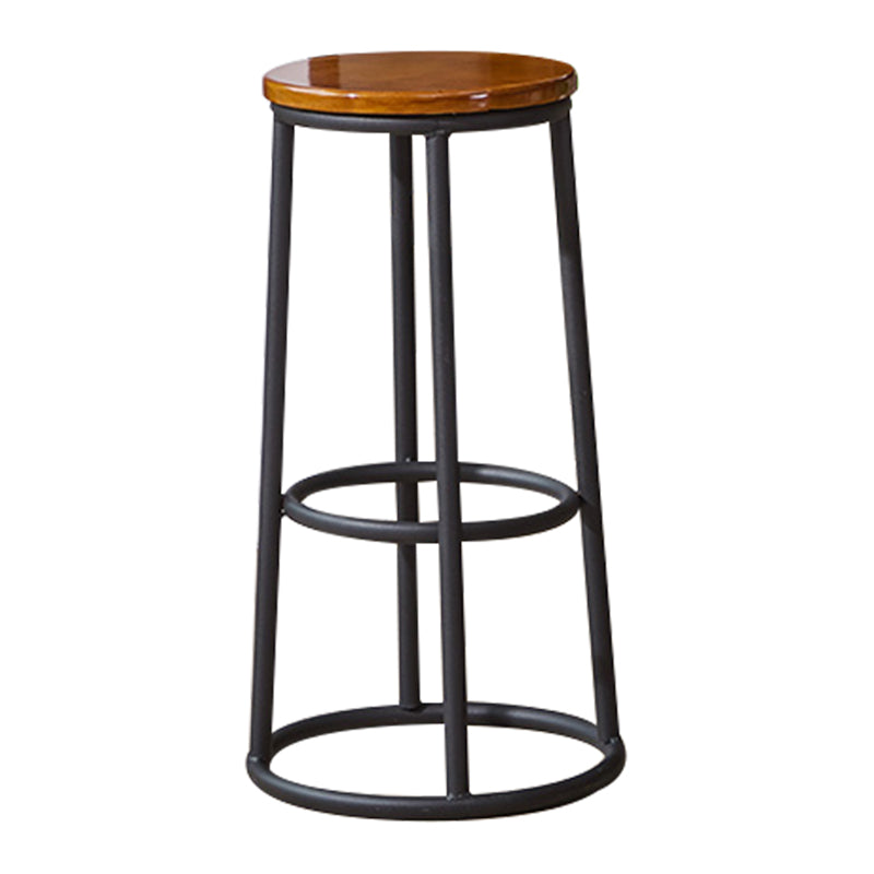 Industrial Armless Backless Counter Stool Steel Cashier Bar Stool with Pedal