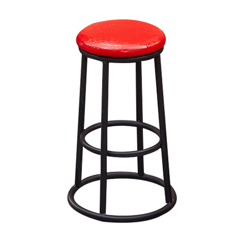 Industrial Armless Backless Counter Stool Steel Cashier Bar Stool with Pedal