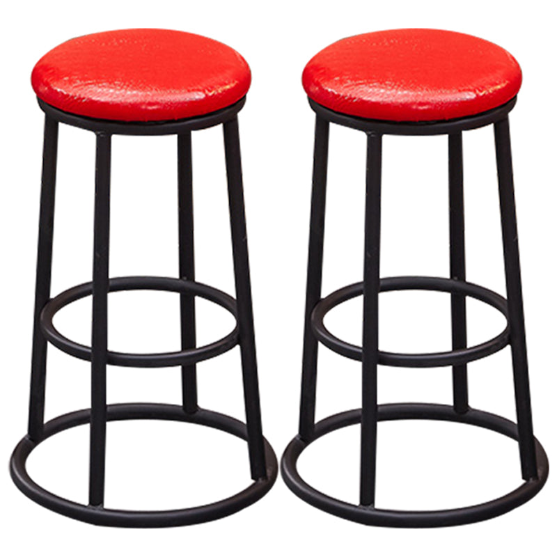 Industrial Armless Backless Counter Stool Steel Cashier Bar Stool with Pedal