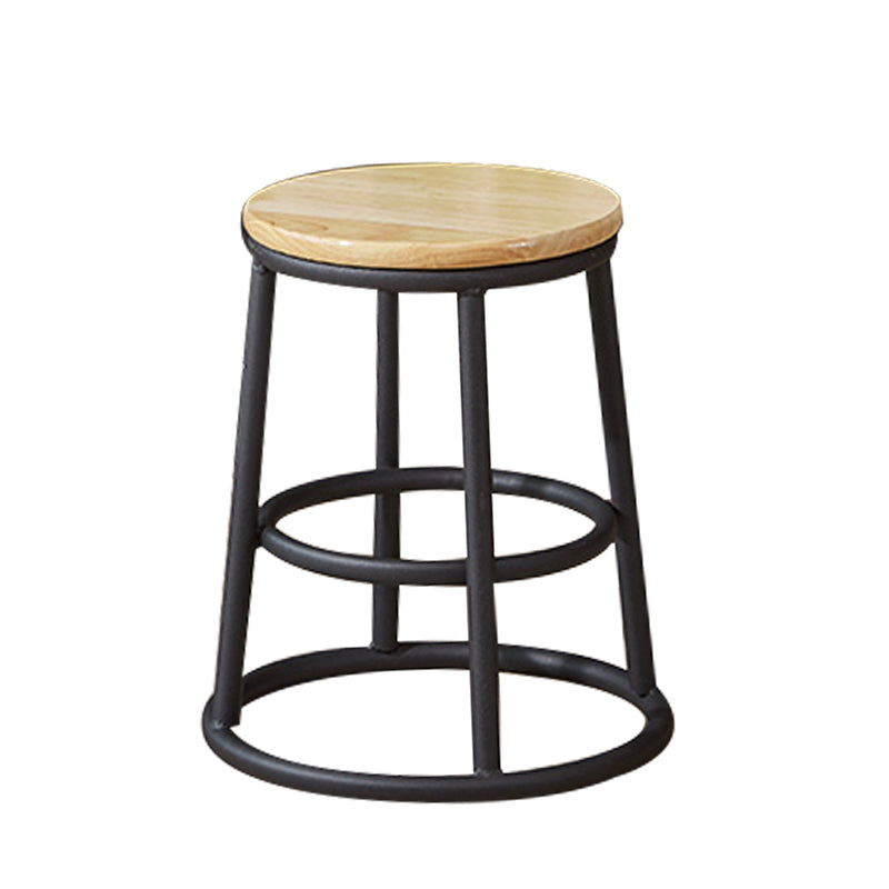 Industrial Armless Backless Counter Stool Steel Cashier Bar Stool with Pedal