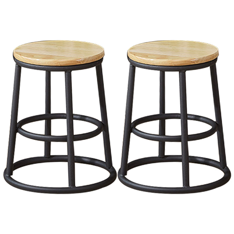 Industrial Armless Backless Counter Stool Steel Cashier Bar Stool with Pedal