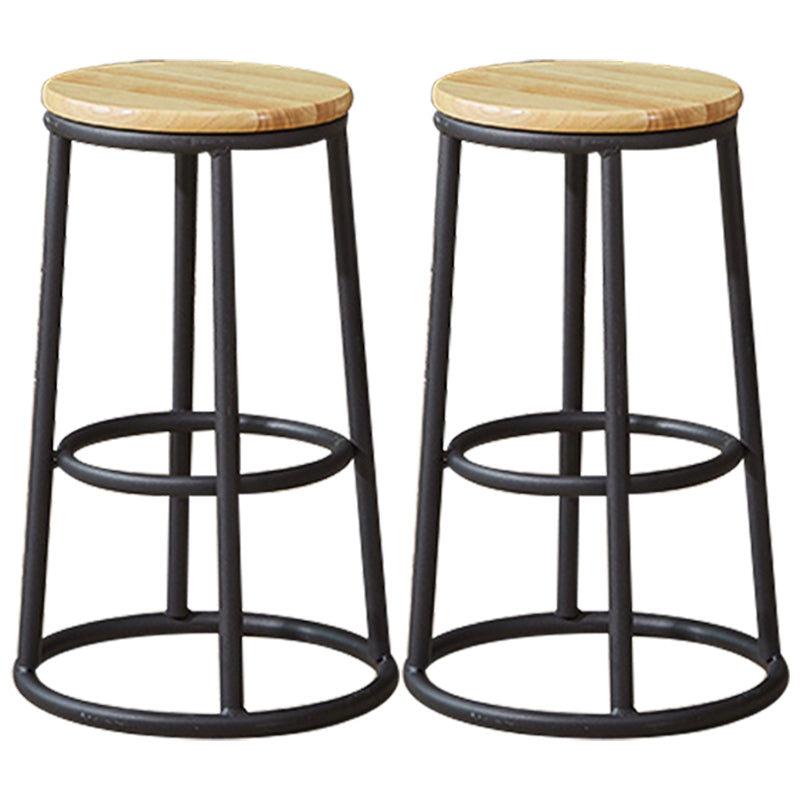 Industrial Armless Backless Counter Stool Steel Cashier Bar Stool with Pedal