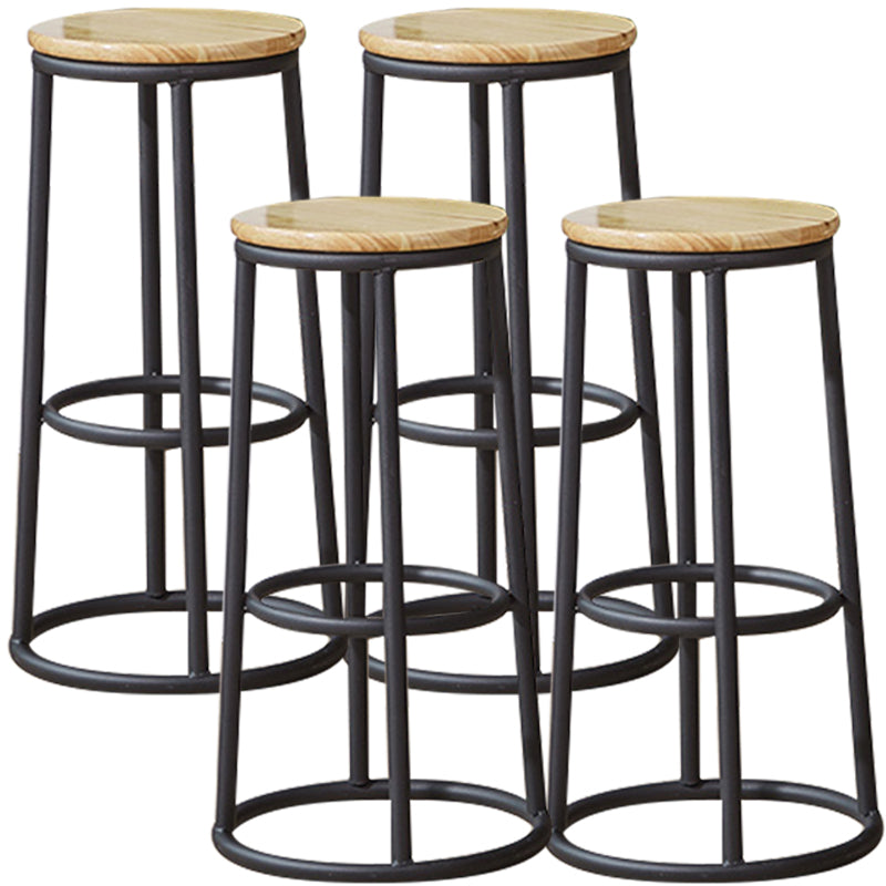 Industrial Armless Backless Counter Stool Steel Cashier Bar Stool with Pedal