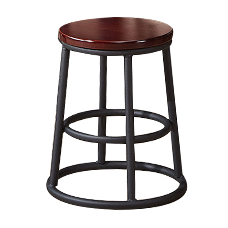 Industrial Armless Backless Counter Stool Steel Cashier Bar Stool with Pedal