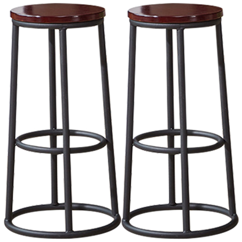 Industrial Armless Backless Counter Stool Steel Cashier Bar Stool with Pedal