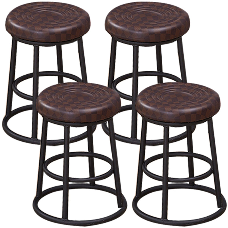 Industrial Armless Backless Counter Stool Steel Cashier Bar Stool with Pedal