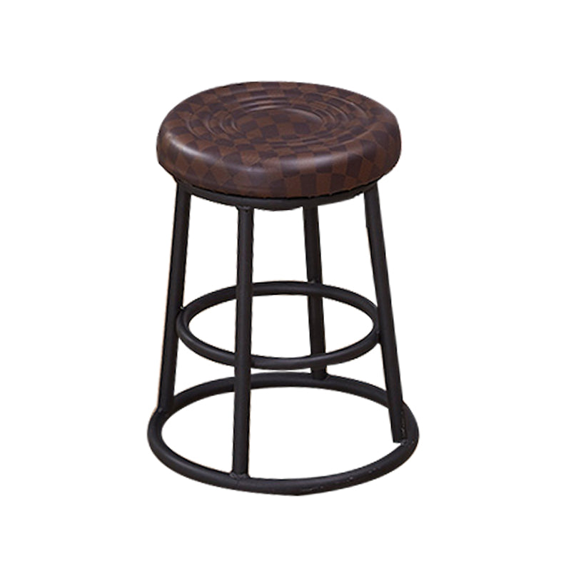 Industrial Armless Backless Counter Stool Steel Cashier Bar Stool with Pedal