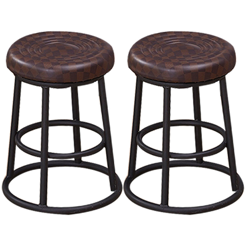 Industrial Armless Backless Counter Stool Steel Cashier Bar Stool with Pedal