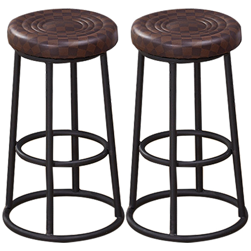 Industrial Armless Backless Counter Stool Steel Cashier Bar Stool with Pedal