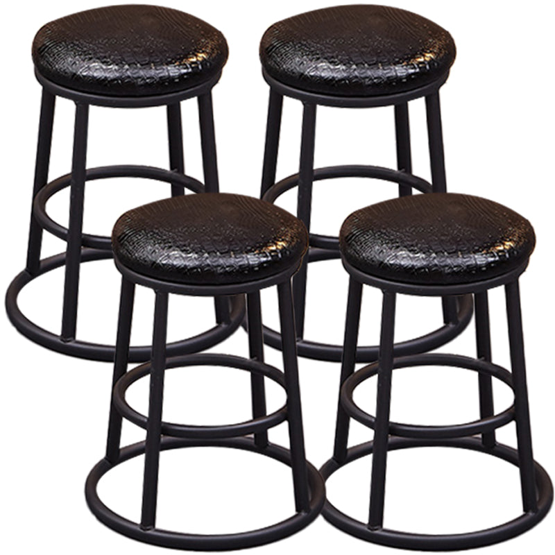Industrial Armless Backless Counter Stool Steel Cashier Bar Stool with Pedal