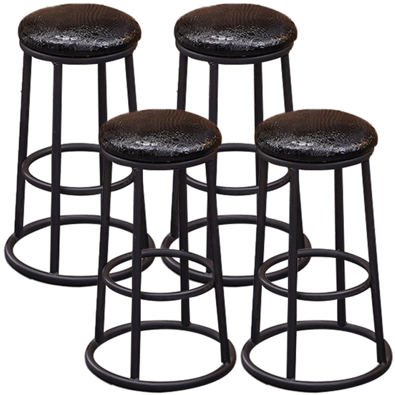 Industrial Armless Backless Counter Stool Steel Cashier Bar Stool with Pedal