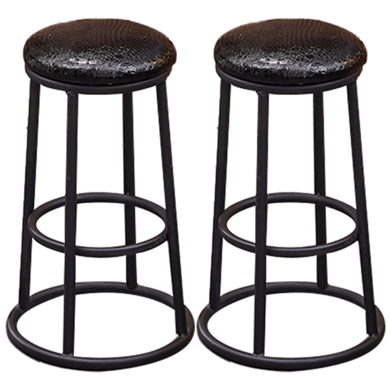 Industrial Armless Backless Counter Stool Steel Cashier Bar Stool with Pedal