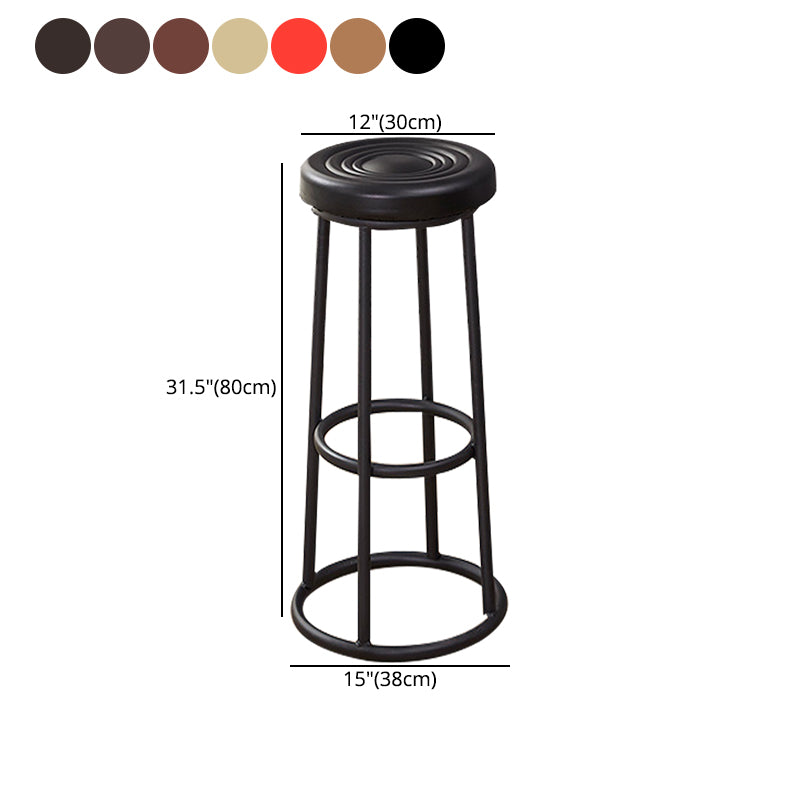 Industrial Armless Backless Counter Stool Steel Cashier Bar Stool with Pedal
