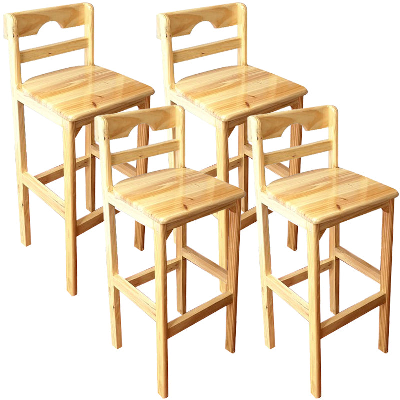 Zeitgenössischer Barhocker aus massivem Holz, Bristol-Barhocker mit Fußstütze und niedriger Rückenlehne
