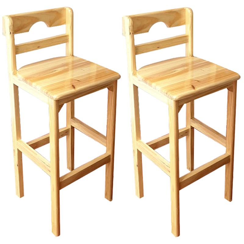 Zeitgenössischer Barhocker aus massivem Holz, Bristol-Barhocker mit Fußstütze und niedriger Rückenlehne