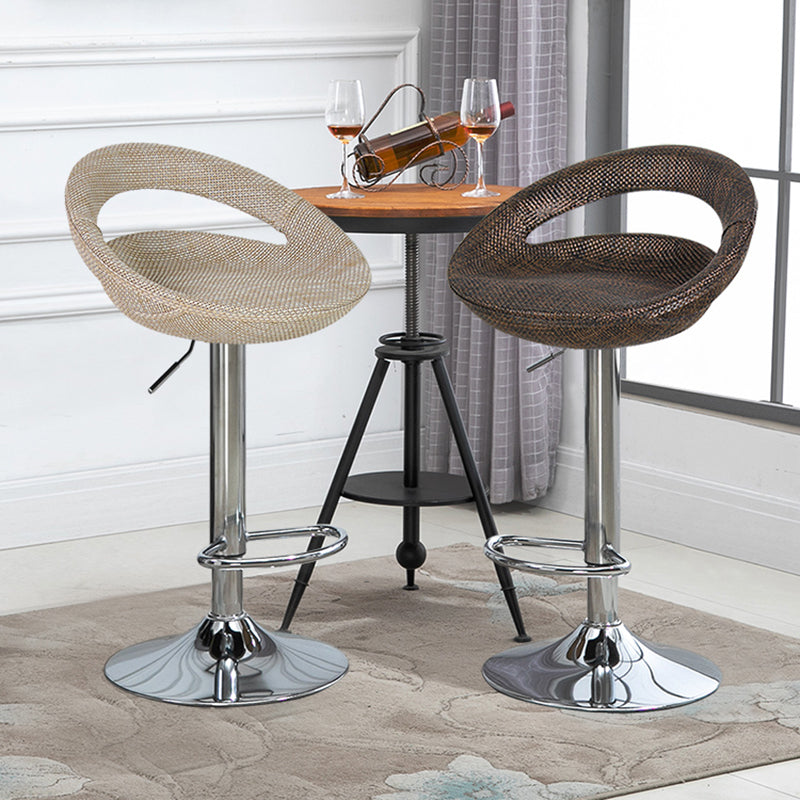 Contemporary Adjustable Height Bar Stool Indoor Bar Stool with Low Back
