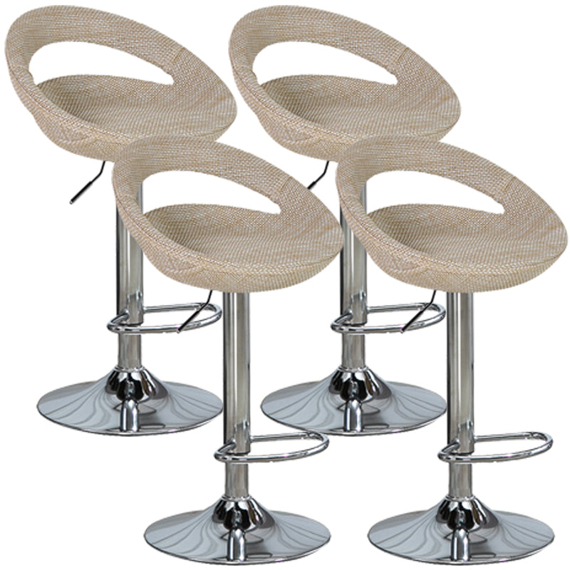Contemporary Adjustable Height Bar Stool Indoor Bar Stool with Low Back