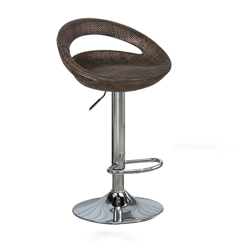 Contemporary Adjustable Height Bar Stool Indoor Bar Stool with Low Back