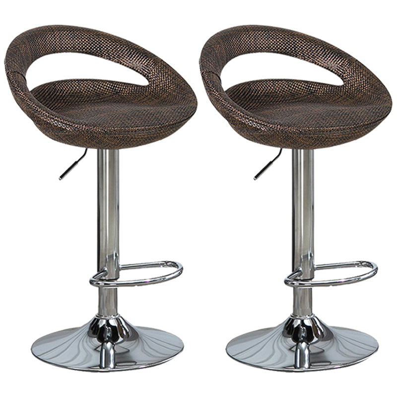 Contemporary Adjustable Height Bar Stool Indoor Bar Stool with Low Back