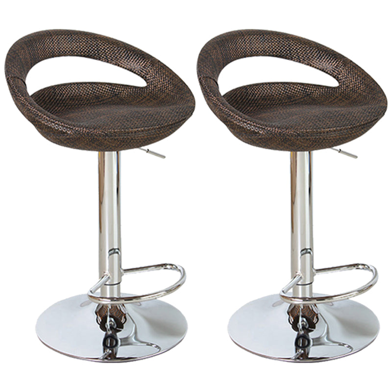 Contemporary Adjustable Height Bar Stool Indoor Bar Stool with Low Back