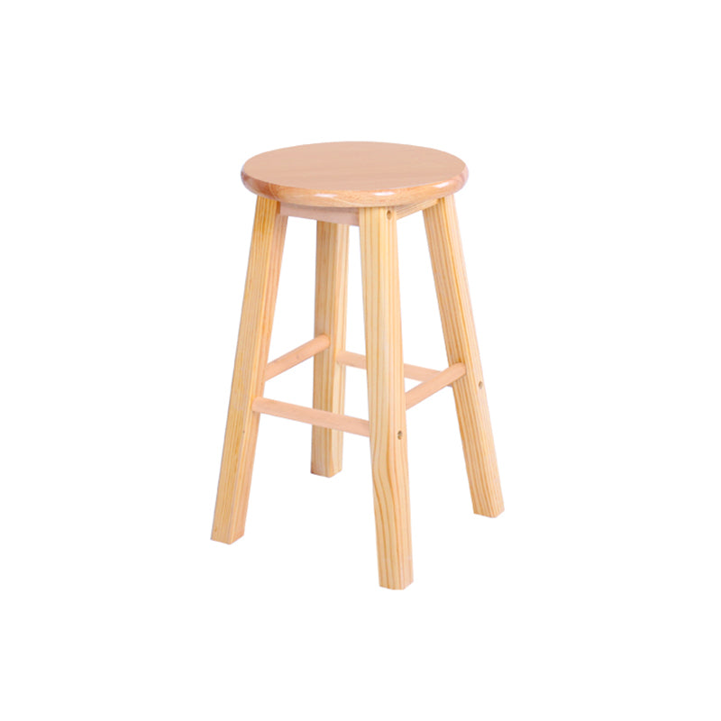 Taburete de bar de madera contemporáneo, taburete de bar interior con asiento y reposapiés de madera, 1 pieza