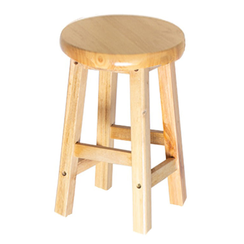 Zeitgenössischer Barhocker aus Holz für den Innenbereich mit Sitz und Fußstütze aus Holz, 1 Stück