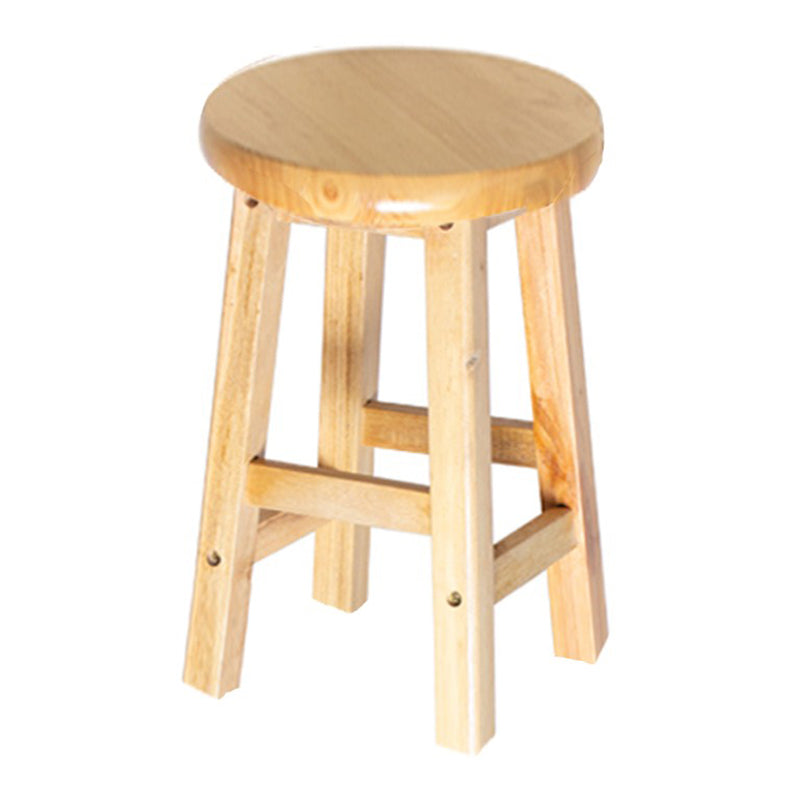 Taburete de bar de madera contemporáneo, taburete de bar interior con asiento y reposapiés de madera, 1 pieza