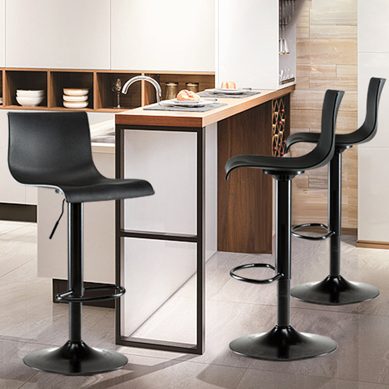 Contemporary Swivel Adjustable Bar Stool Indoor Bar Stool with Low Back