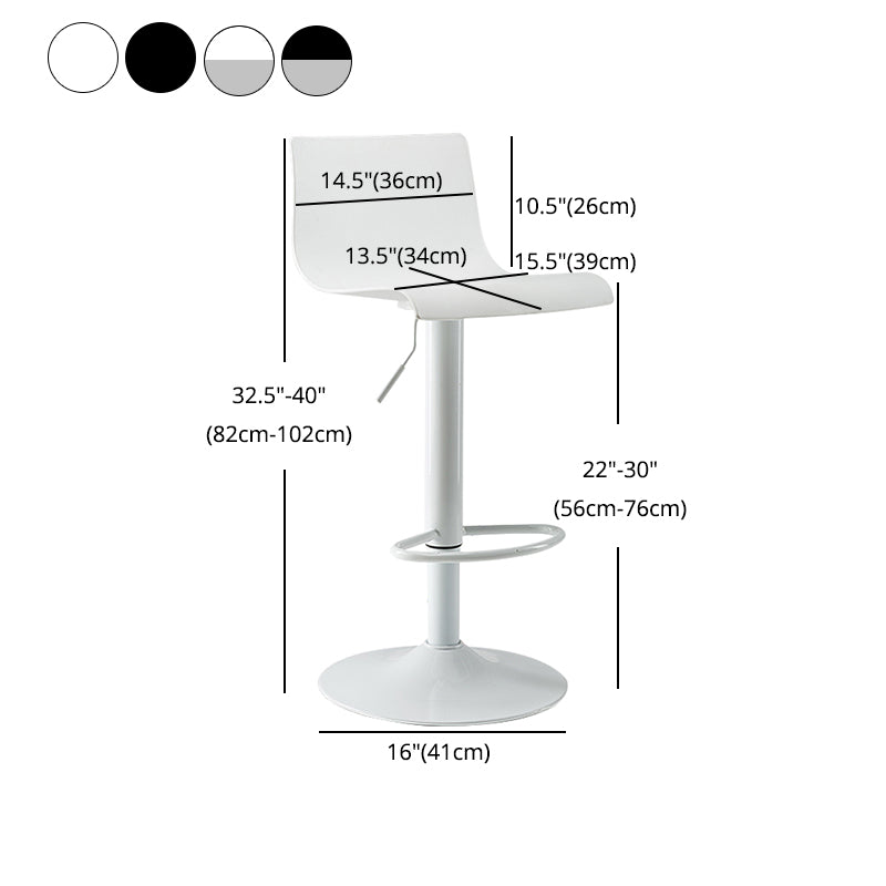 Contemporary Swivel Adjustable Bar Stool Indoor Bar Stool with Low Back