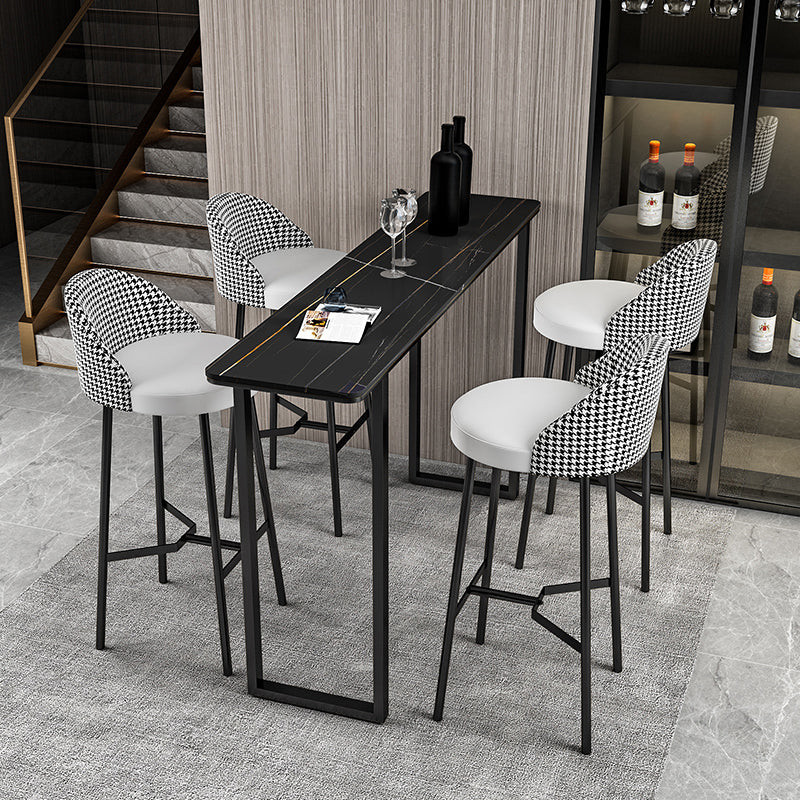 Industrial Style Stone Top Cocktail Bar Table 42-inch Height Table for Kitchen