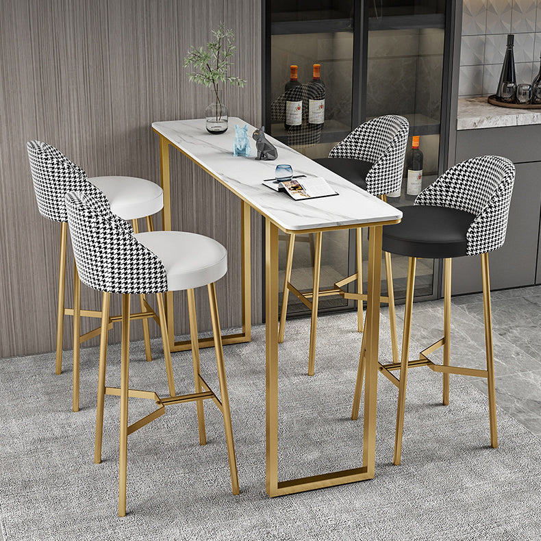 Industrial Style Stone Top Cocktail Bar Table 42-inch Height Table for Kitchen