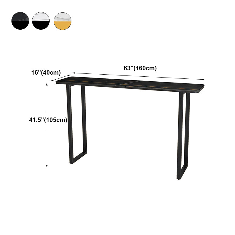 Industrial Style Stone Top Cocktail Bar Table 42-inch Height Table for Kitchen