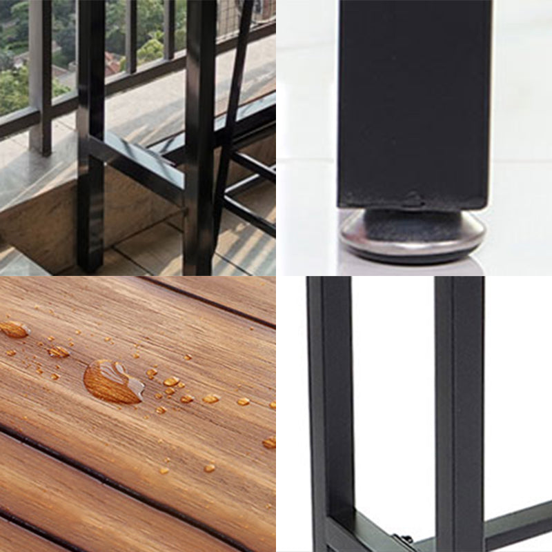 Modern Wood Bar Height Table with Rectangle Table Top Black Trestle Table - 42" H