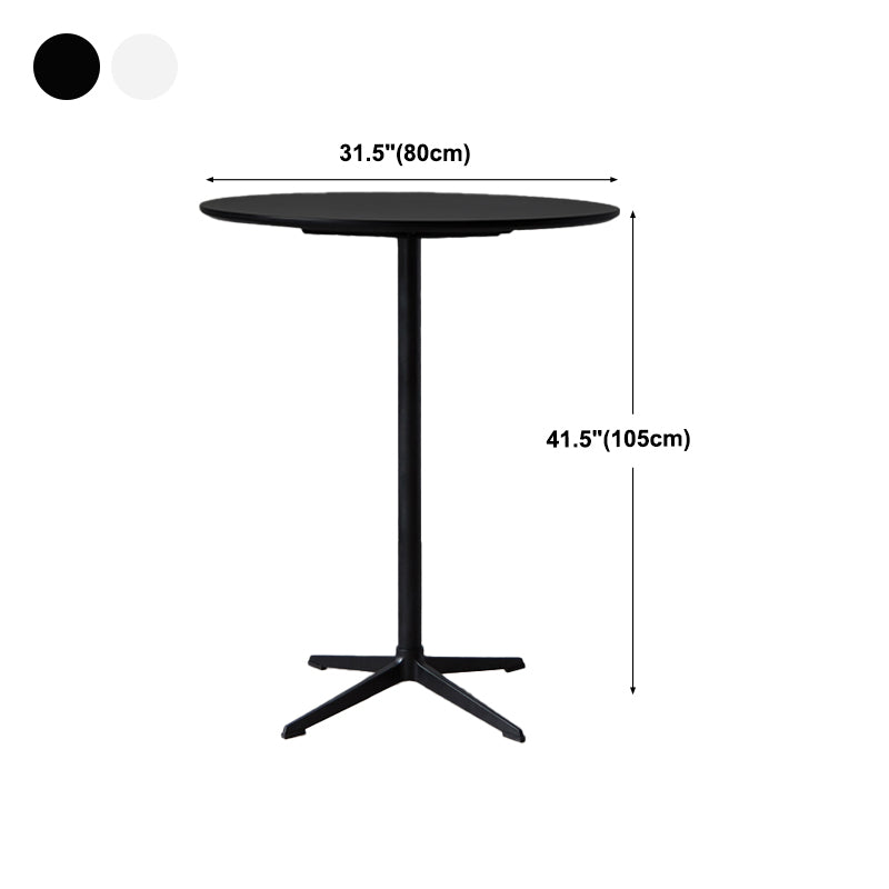 Modern Wood Counter Table with Round Table Top 4-Prong Table - 42" H