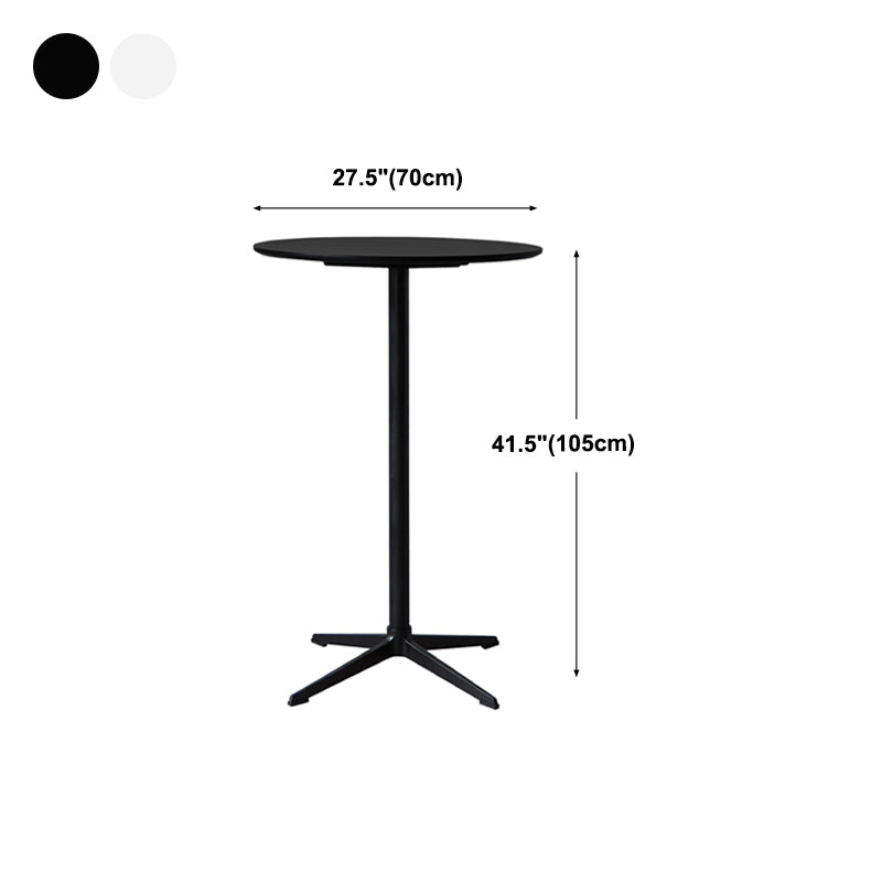 Modern Wood Counter Table with Round Table Top 4-Prong Table - 42" H