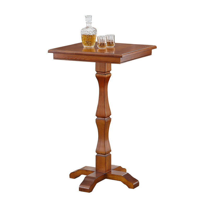 Modern Brown Wood Counter Table with Rectangle Table Top Trestle Table - 42" H