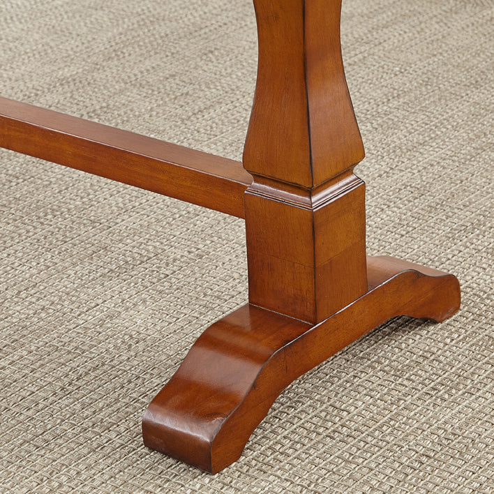 Modern Brown Wood Counter Table with Rectangle Table Top Trestle Table - 42" H