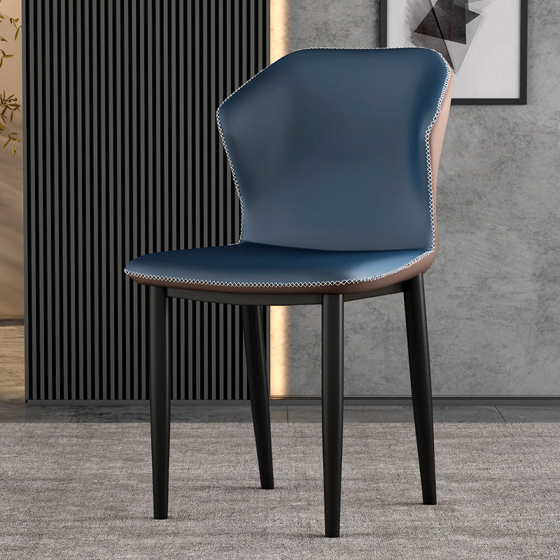 Industriële stijl Wingback-stoelen PU-lederen eetkamerstoelen voor de keuken