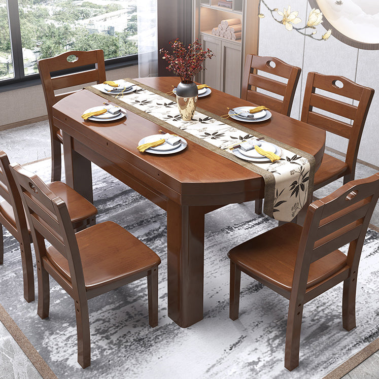 Mesa de comedor estándar moderna, mesa de comedor extensible de madera maciza con 4 patas